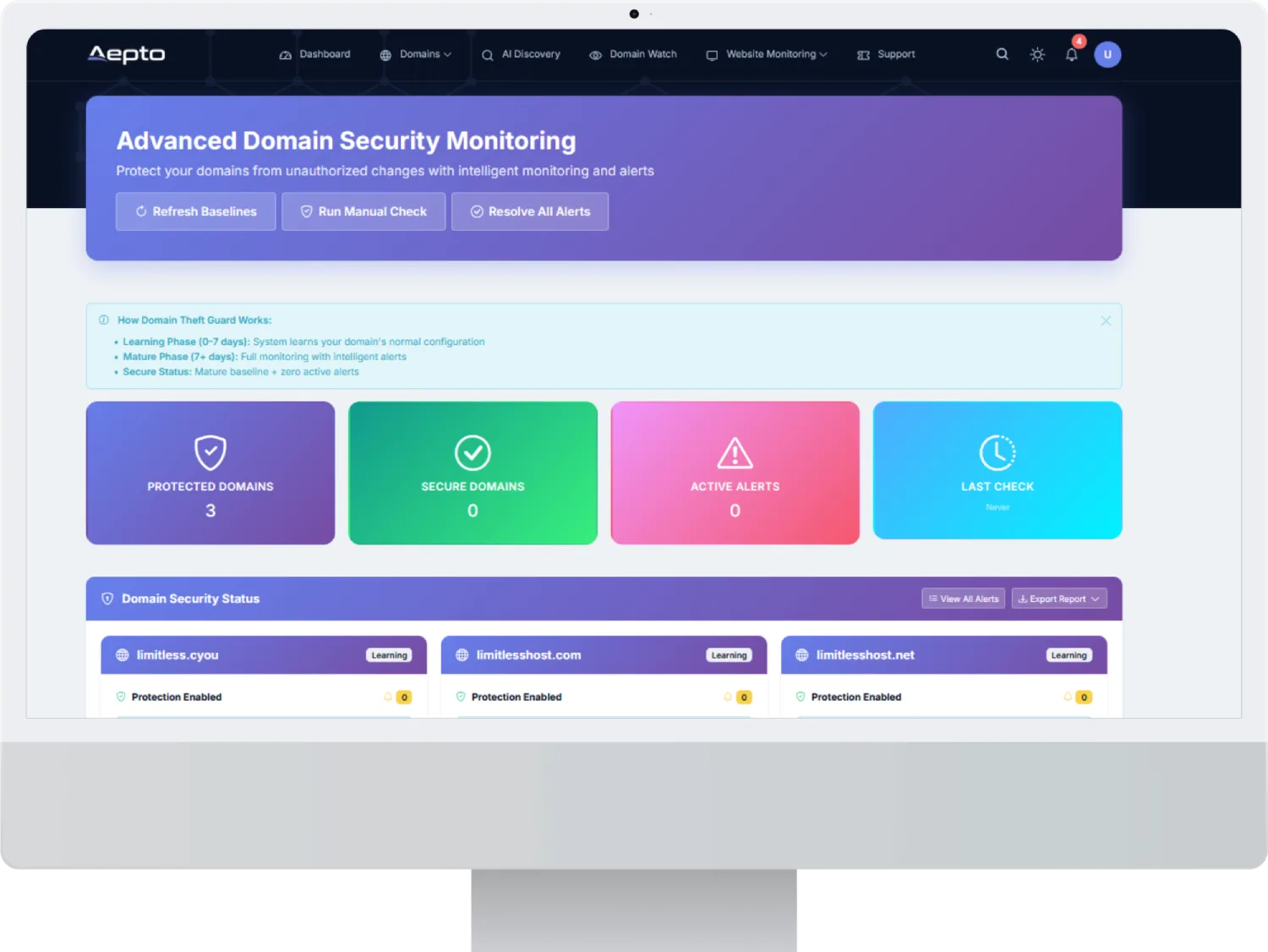 Aepto Dashboard