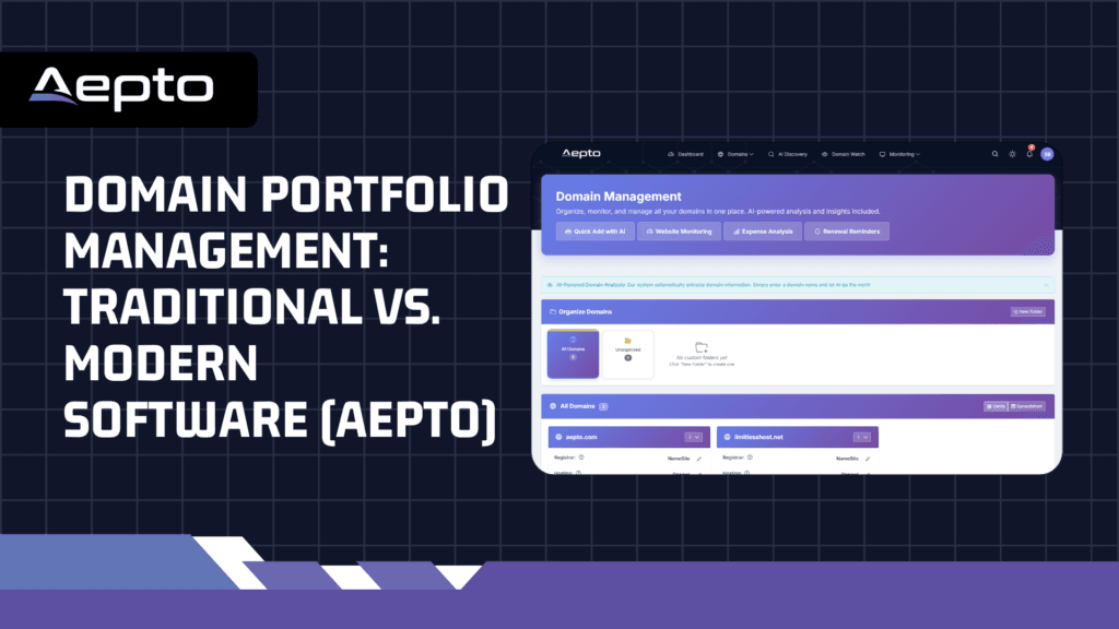 Domain Portfolio Management Traditional vs. Modern Software (Aepto)